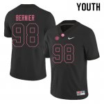 NCAA Youth Alabama Crimson Tide #98 Mike Bernier Stitched College 2019 Nike Authentic Black Football Jersey WM17L62JE